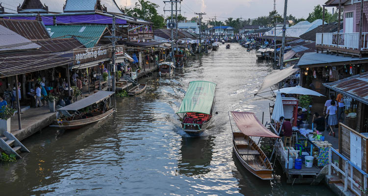 View of the floating market