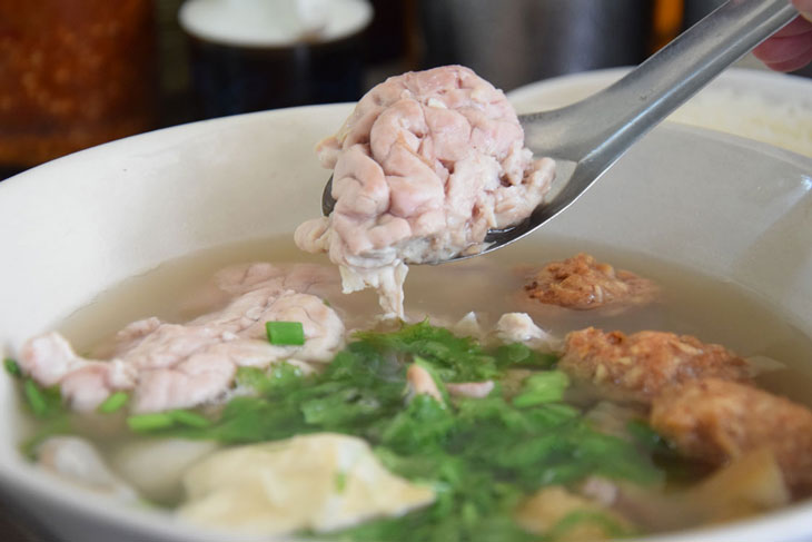 Pig brain soup