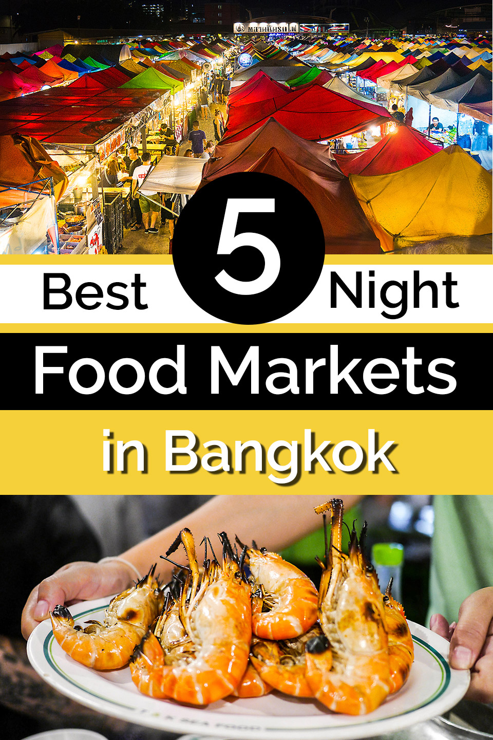 Horizontal poster | night food markets in Bangkok | Bangkok Food Tours