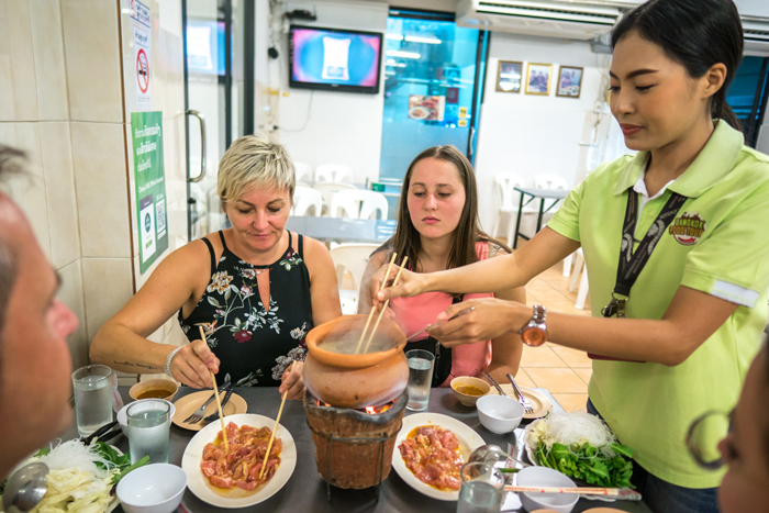 Thai hot pot on Motorbike Food Adventure & Amazing Night Market | Things to do in Bangkok at night | Bangkok Food Tours